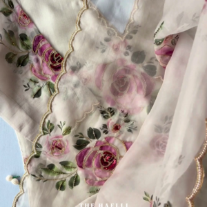 Elegant Floral Organza Suit – Soft & Graceful Charm