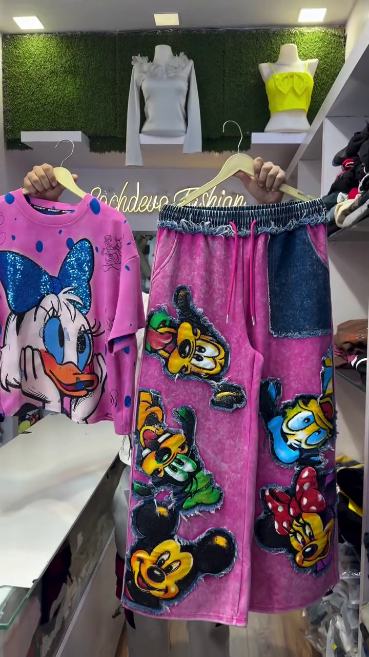Cute Cartoon Co-ord Set – Fun & Trendy Vibes