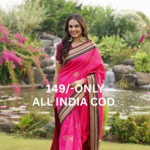 Pink Banarasi Style Traditional Saree