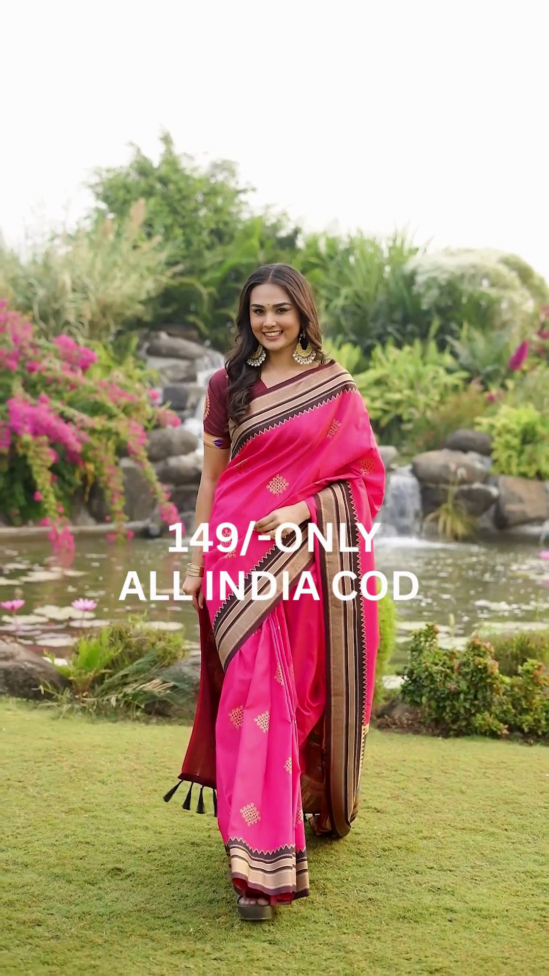 Pink Banarasi Style Traditional Saree