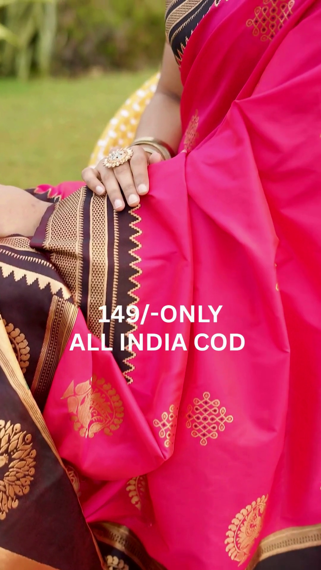 Pink Banarasi Style Traditional Saree - Image 4