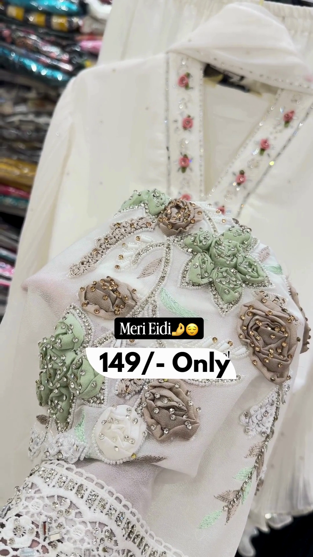 Eid Special Embroidered White Kurti Set - Image 5