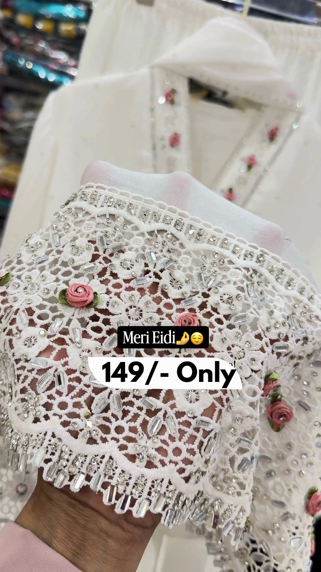 Eid Special Embroidered White Kurti Set - Image 4