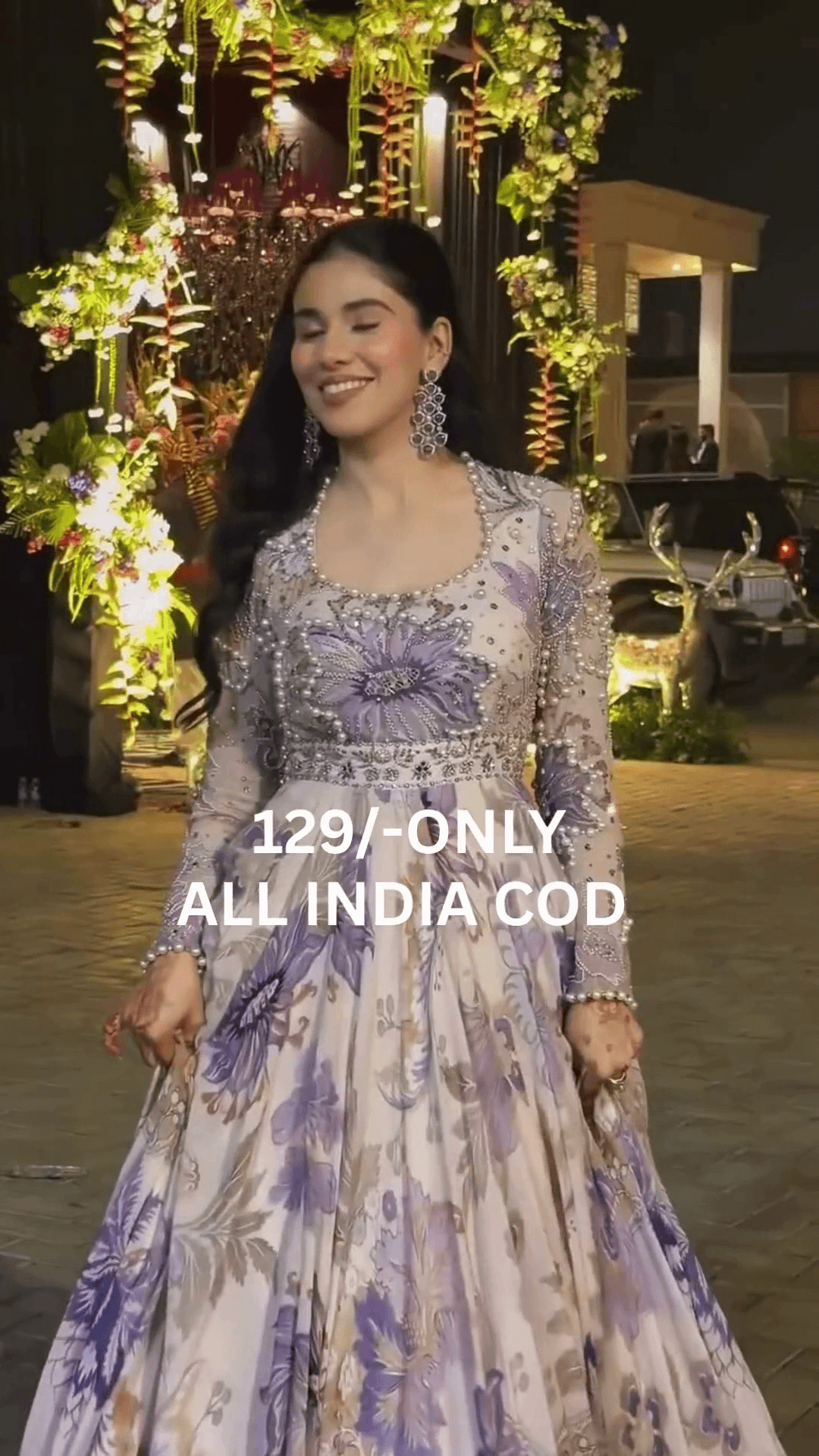 Luxury Pearl Embellished Party Gown