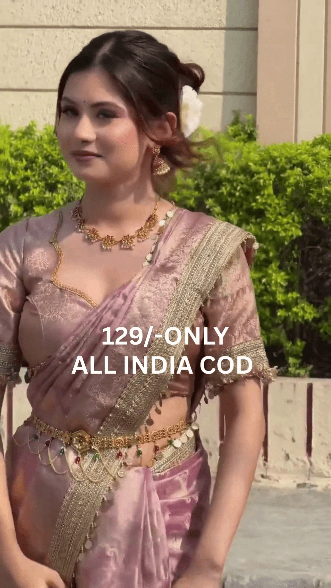 Soft Pink Traditional Silk Saree - Image 2