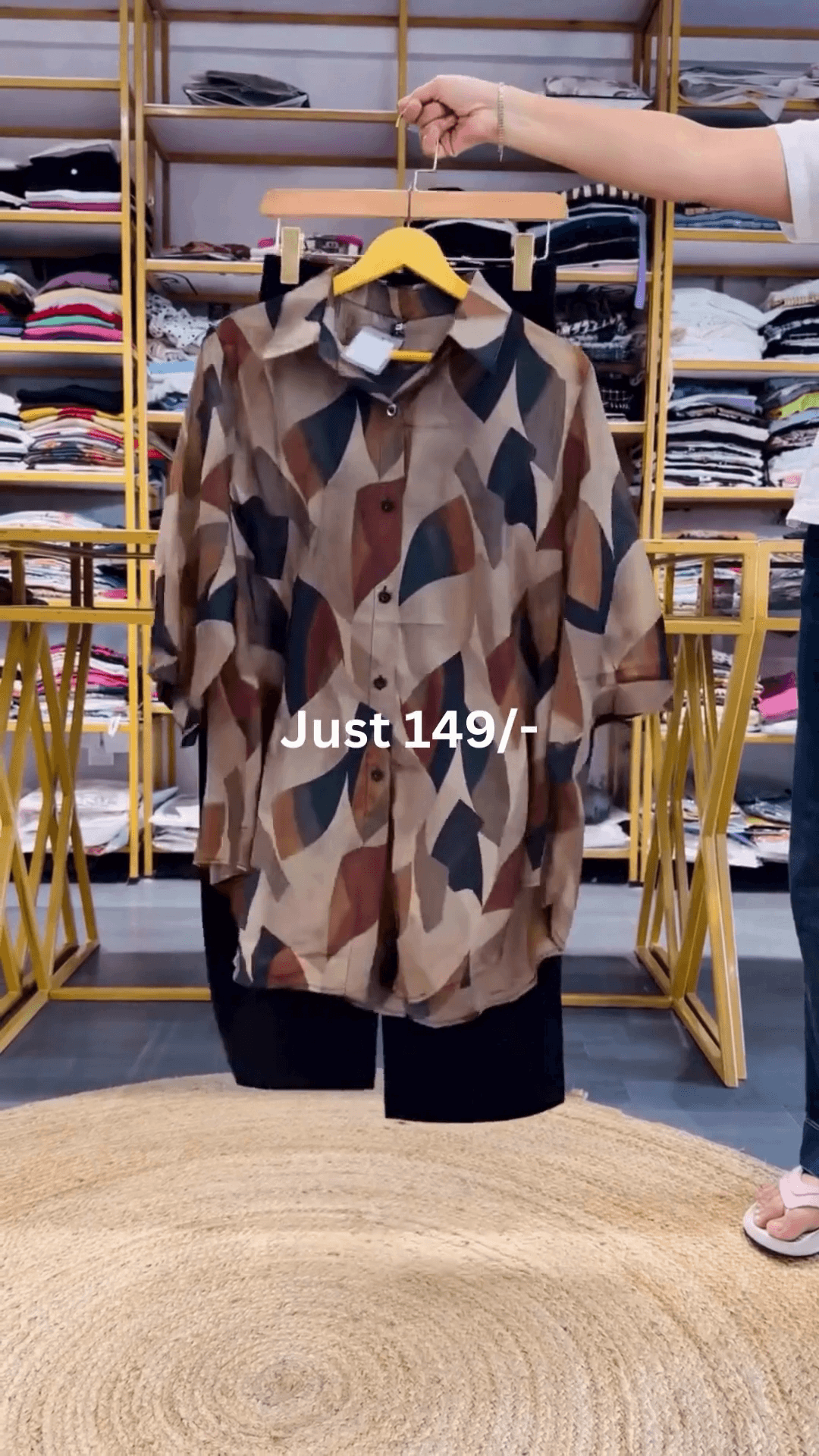 Abstract Print Oversized Casual Shirt