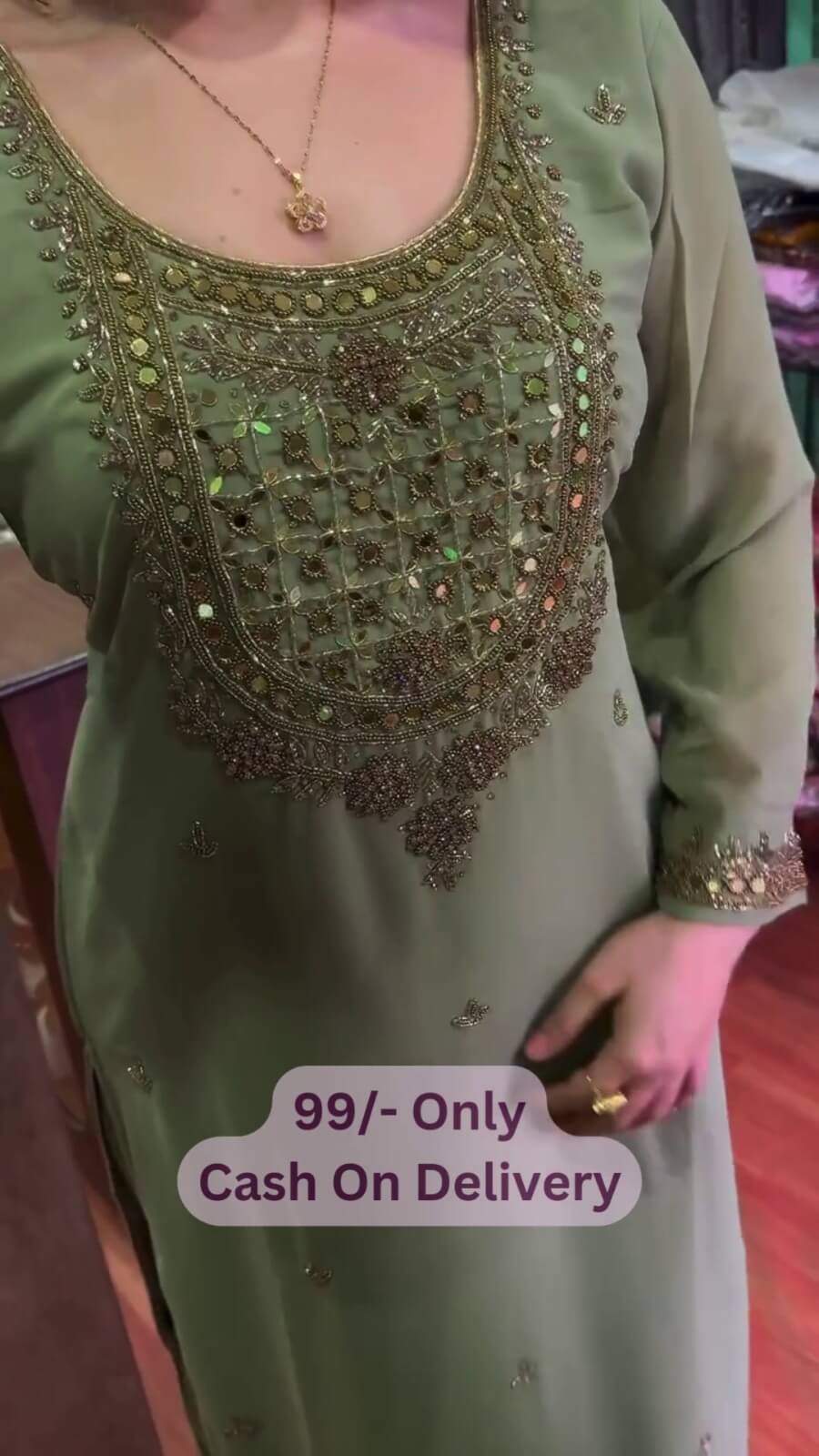 Sage Green Designer Suit Set - Image 2
